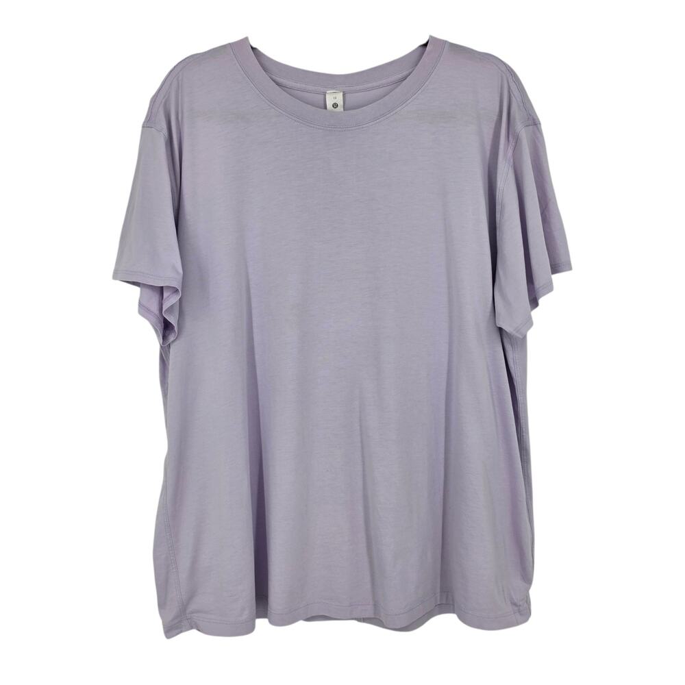 Lululemon Pastel Purple All Yours Cotton Short Sleeve Crewneck Tee Size 12